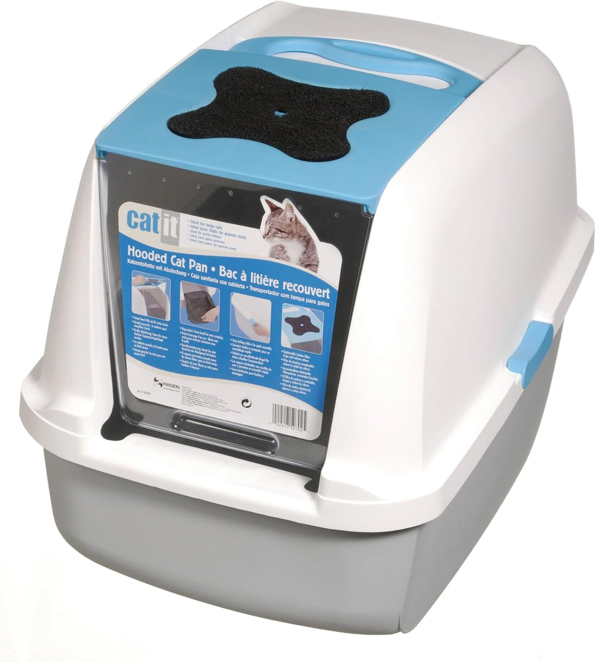 Extra Large Covered Cat Litter Box with Odor Control