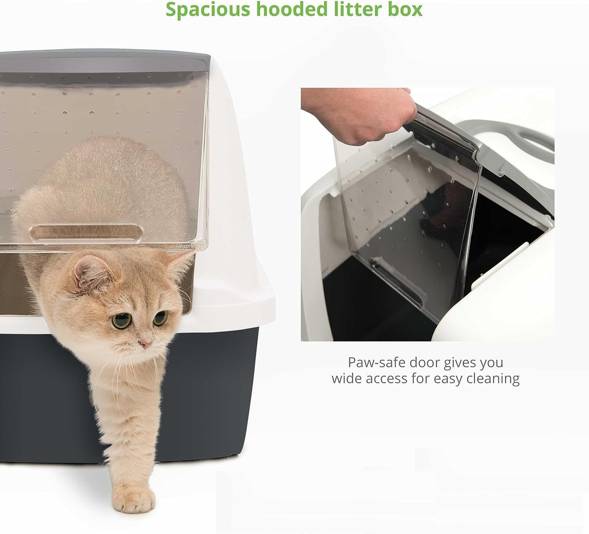 Extra Large Covered Cat Litter Box with Odor Control