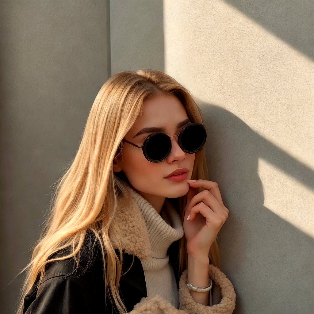 Fashion Sunglasses with Black Lenses - Stylish UV Protection