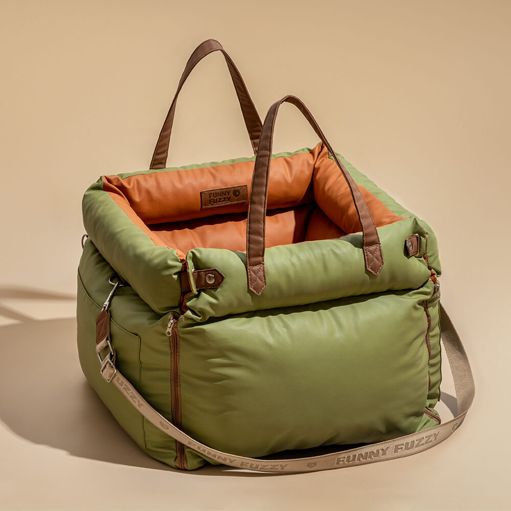 Faux Leather Dog Car Seat Bed - Protection and Comfort