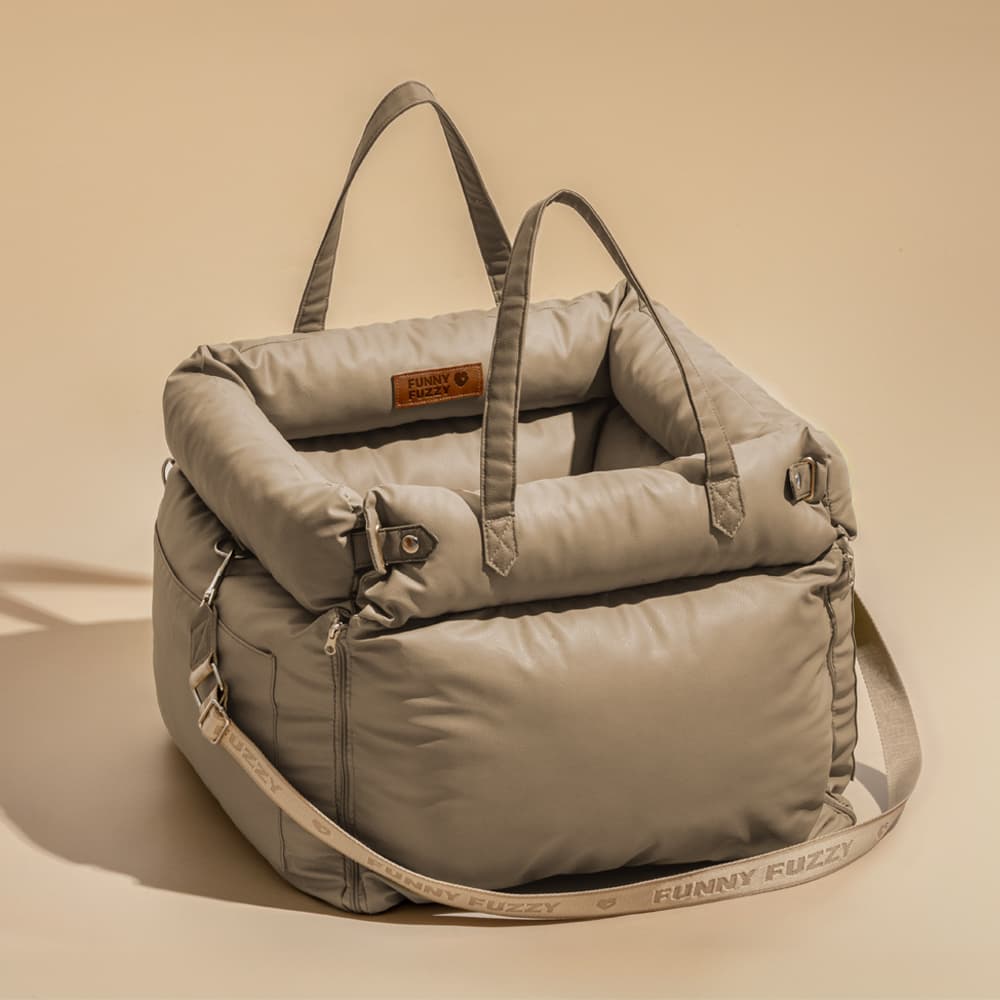 Faux Leather Dog Car Seat Bed - Protection and Comfort