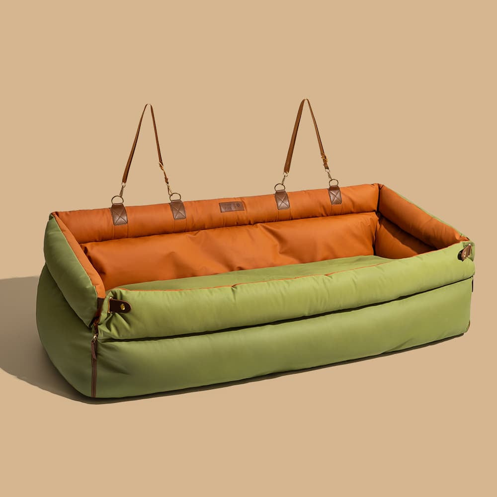 Faux Leather Dog Car Seat Bed - Protection and Comfort
