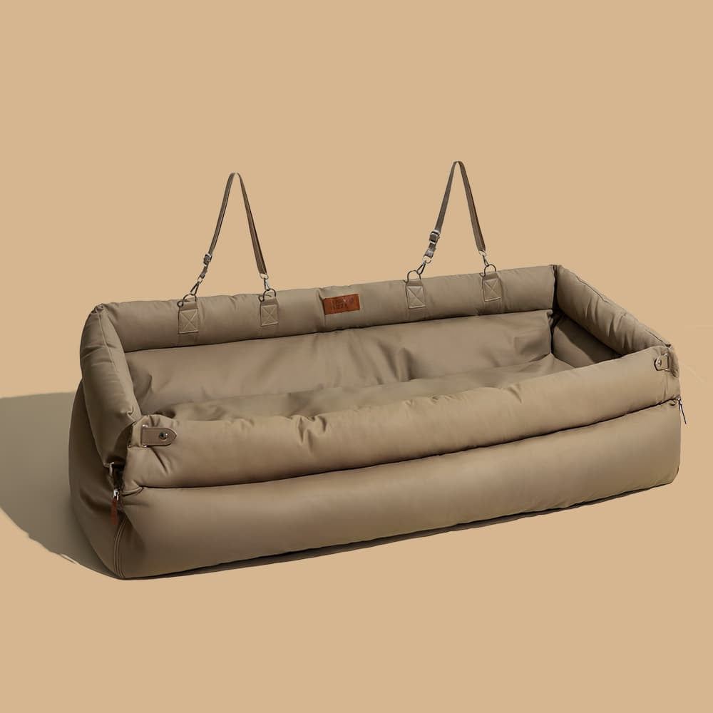 Faux Leather Dog Car Seat Bed - Protection and Comfort