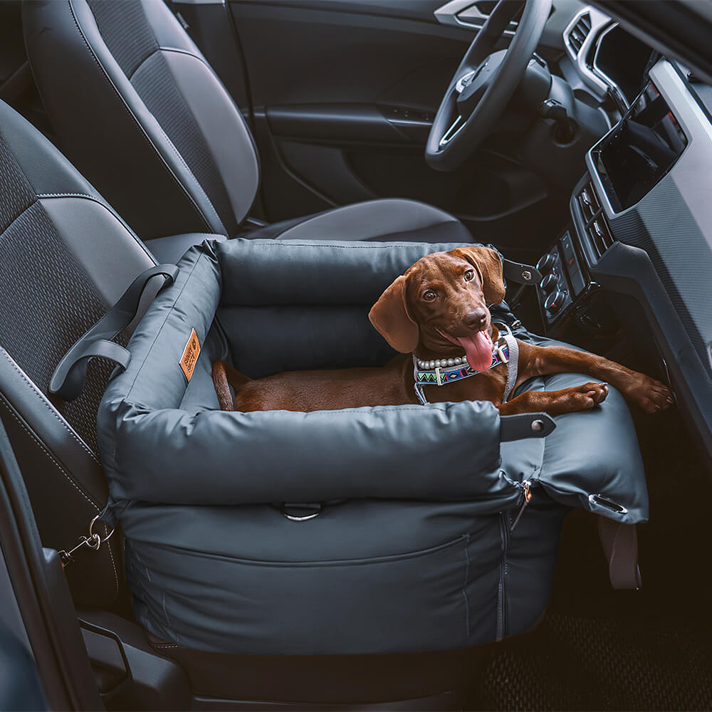 Faux Leather Dog Car Seat Bed - Protection and Comfort