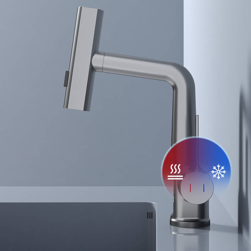 Flexible LED Kitchen and Bathroom Faucet with 360° Swivel, Pull-Out Hose and 5 Spray Modes