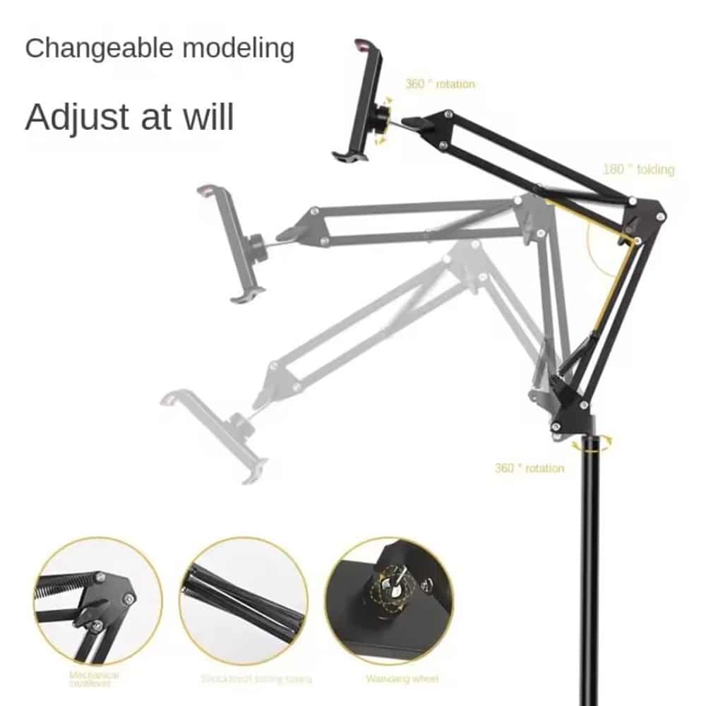 Floor Stand for Tablet and Smartphone - Adjustable and Stable