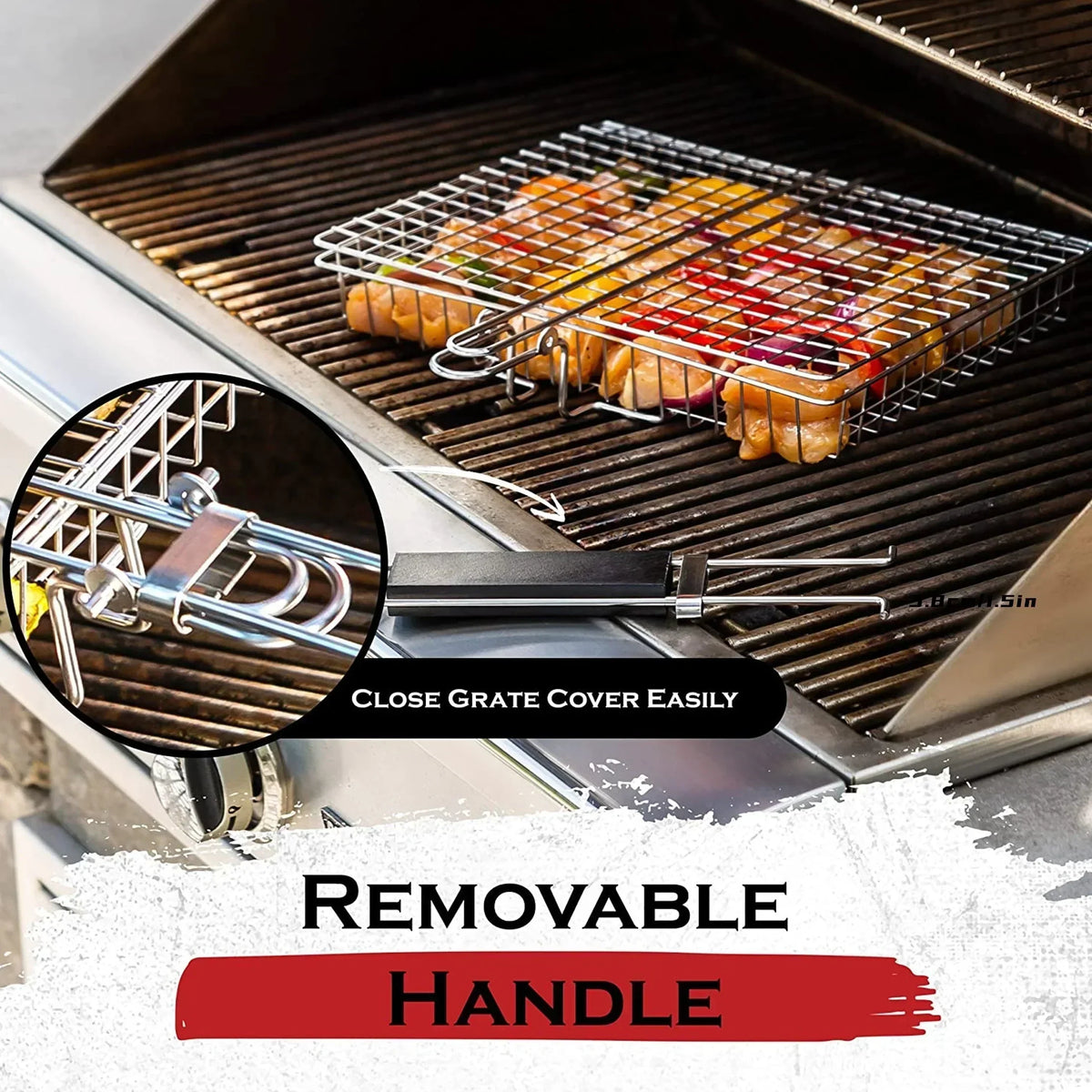 Foldable Non-Stick Grilling Basket | Heat-Resistant Stainless Steel for Meat & Vegetables