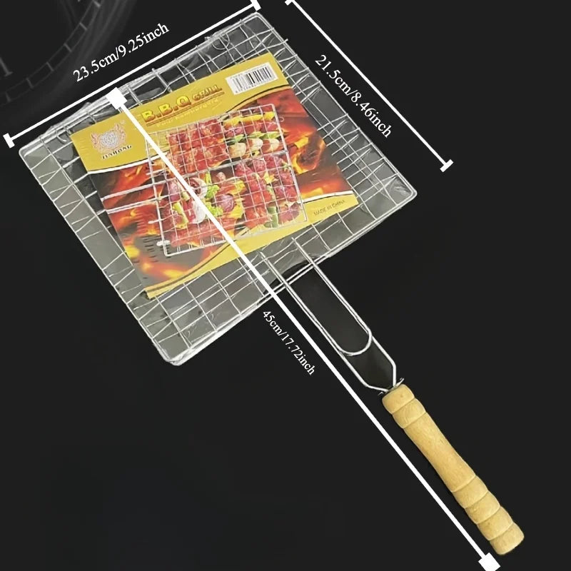 Foldable Non-Stick Grilling Basket | Heat-Resistant Stainless Steel for Meat & Vegetables