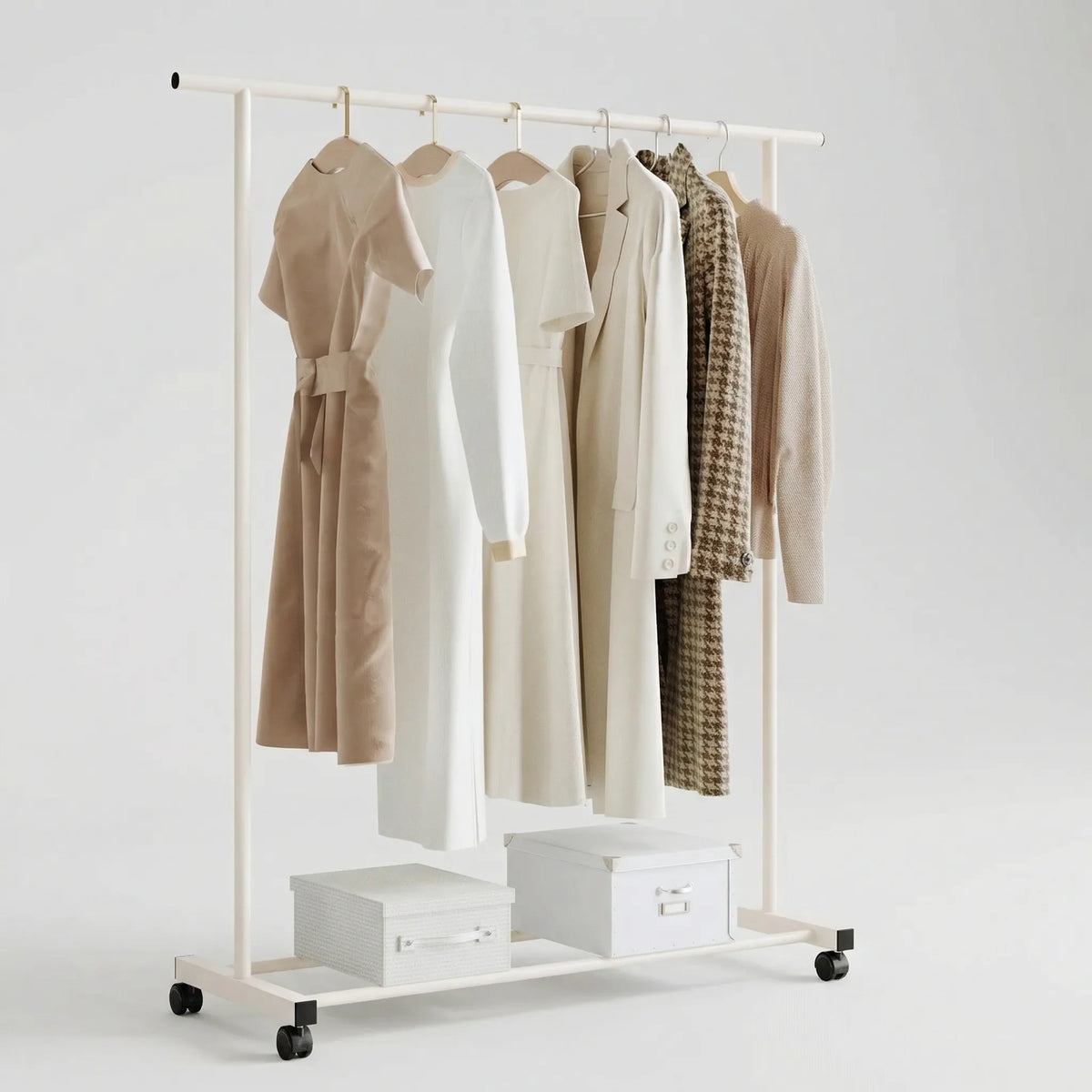 Freestanding Double Rod Clothes Rack
