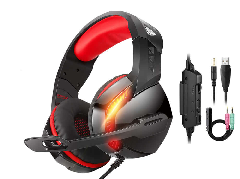 Gaming Headset with Noise-Cancelling Microphone for PS4, Xbox One, PC