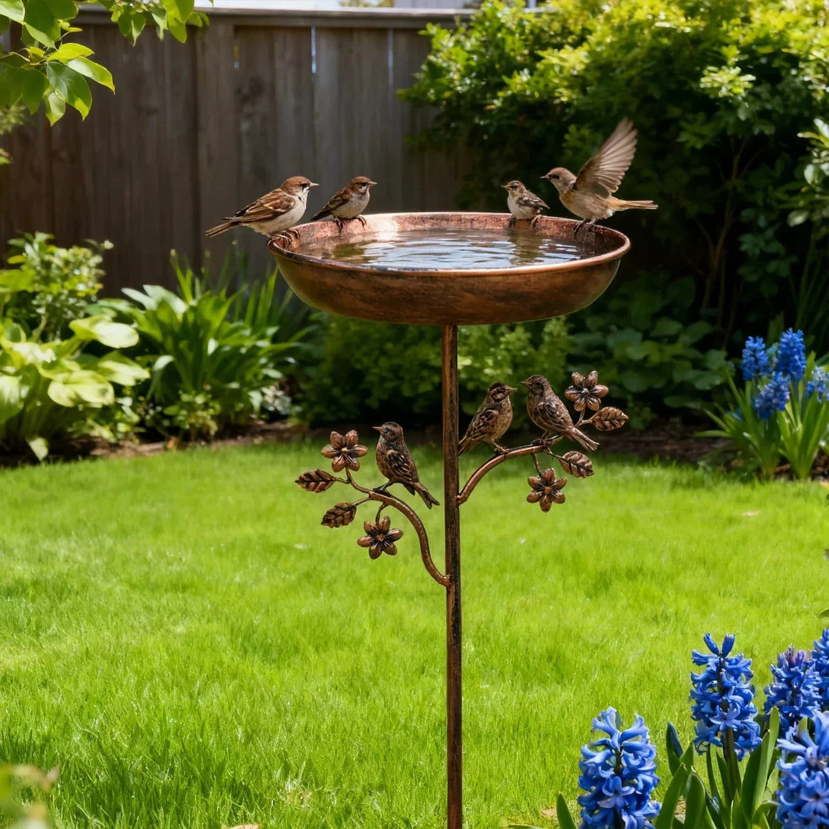 Garden Bird Bath | Decorative Bowl | Sturdy Ground Stake