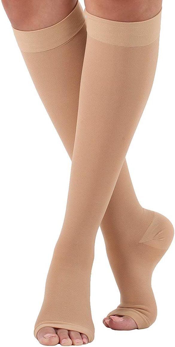 Graduated Compression Socks – Open Toe Support for Improved Blood Circulation