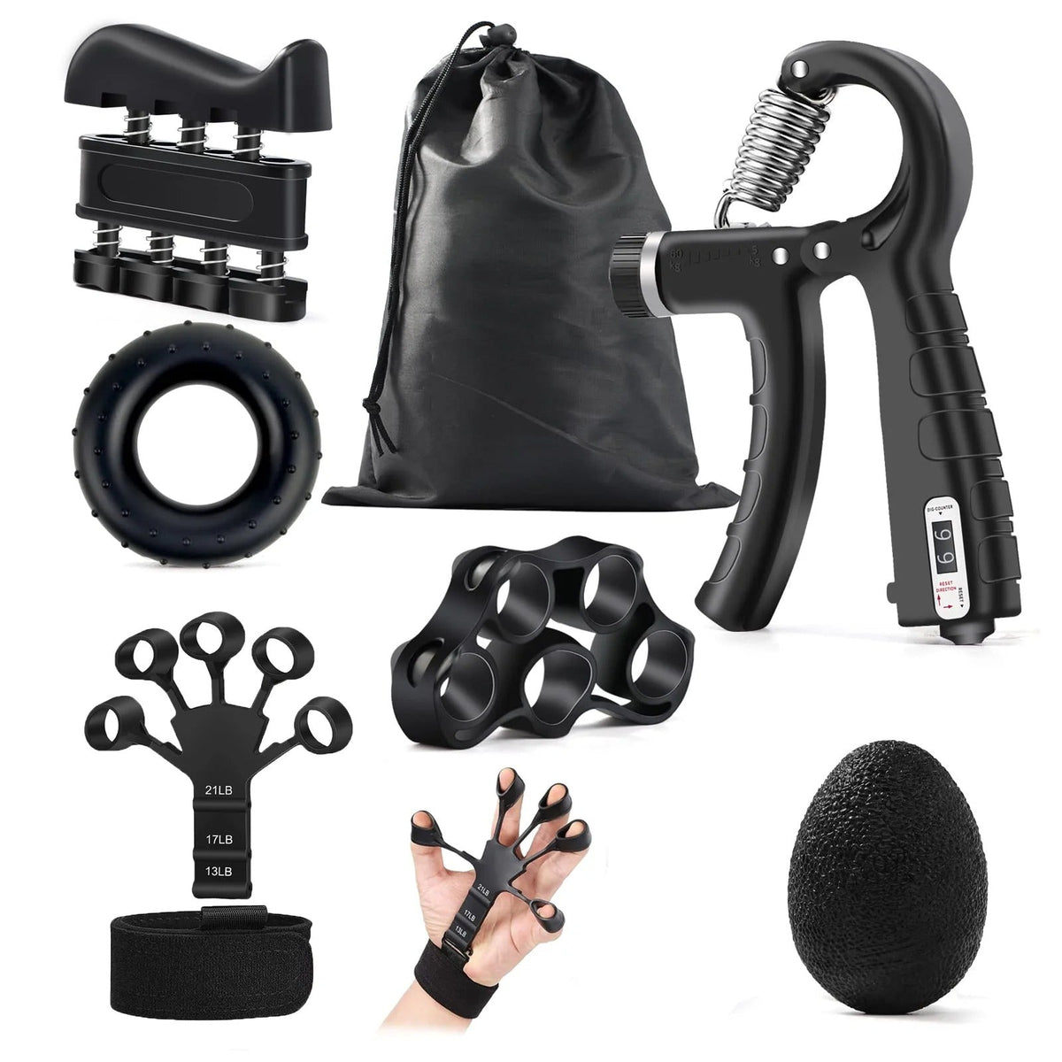 Grip Strength Trainer Set for Rehab & Strength Training