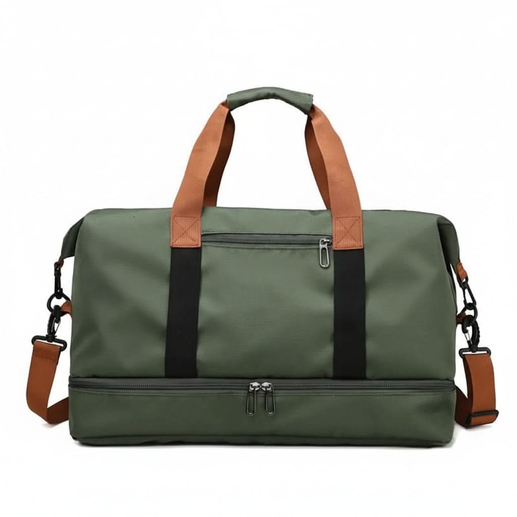 Gym Travel Bag with Shoe Compartment and Wet-Dry Separation