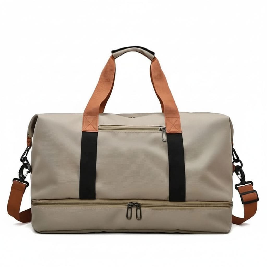 Gym Travel Bag with Shoe Compartment and Wet-Dry Separation