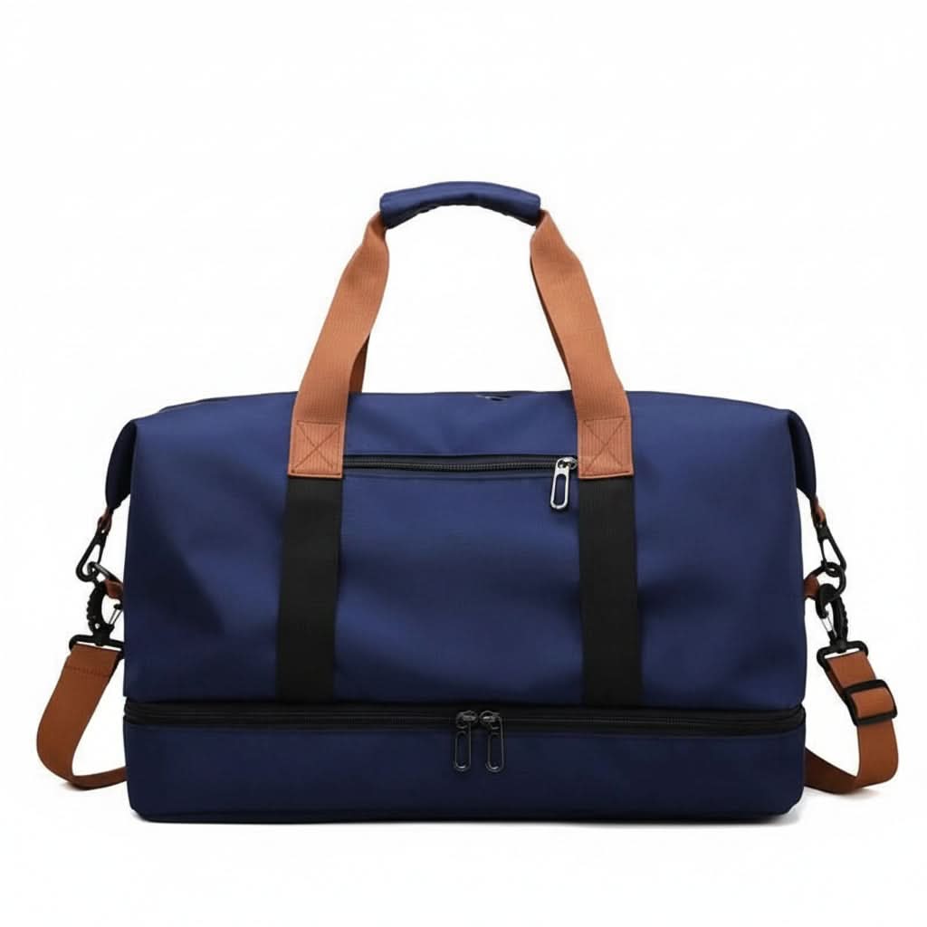 Gym Travel Bag with Shoe Compartment and Wet-Dry Separation