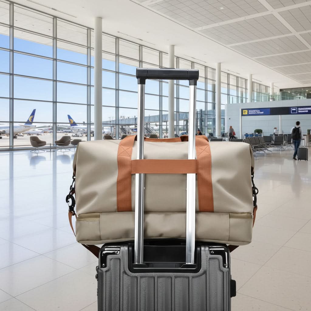 Gym Travel Bag with Shoe Compartment and Wet-Dry Separation