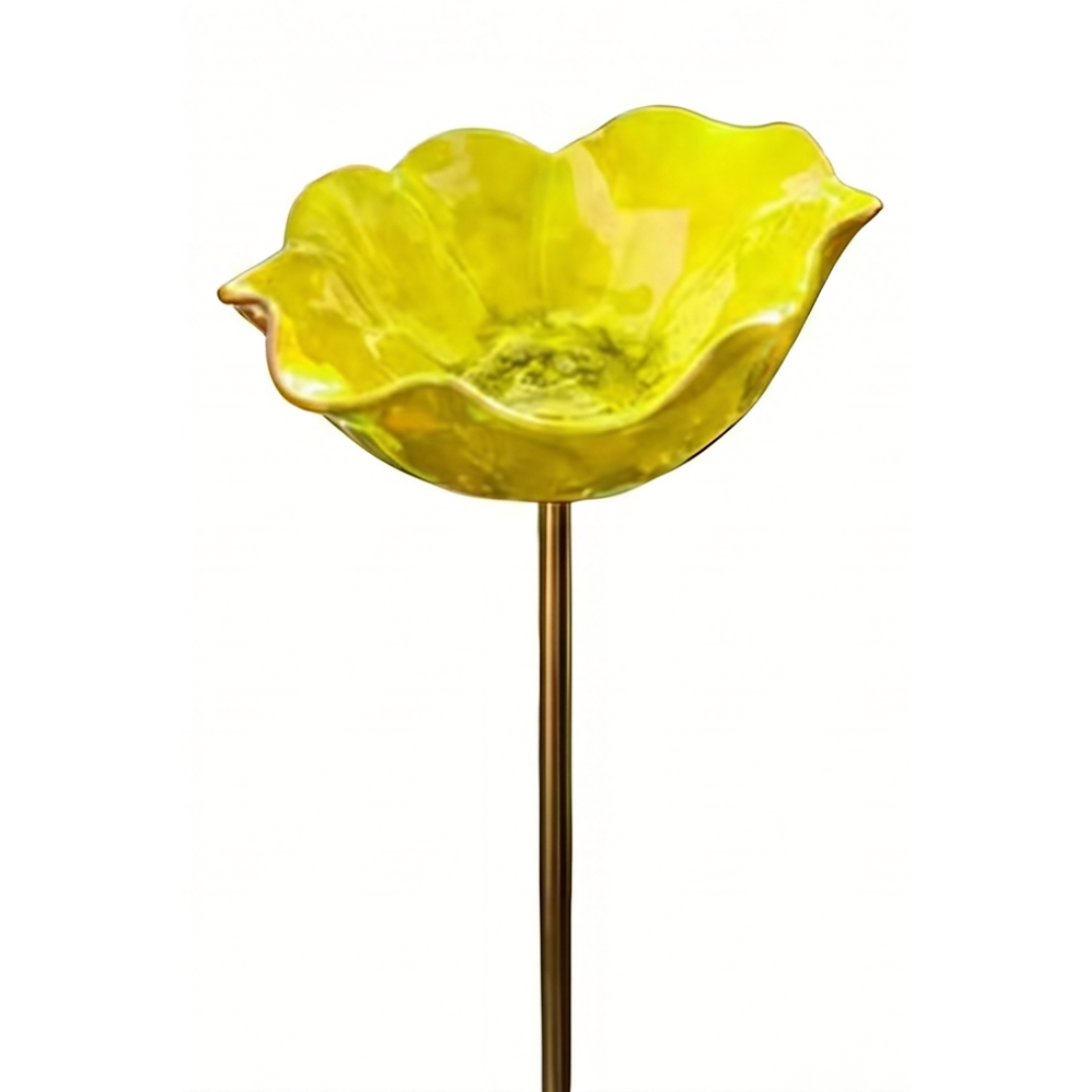 Handcrafted Flower Bird Bath Garden Stake