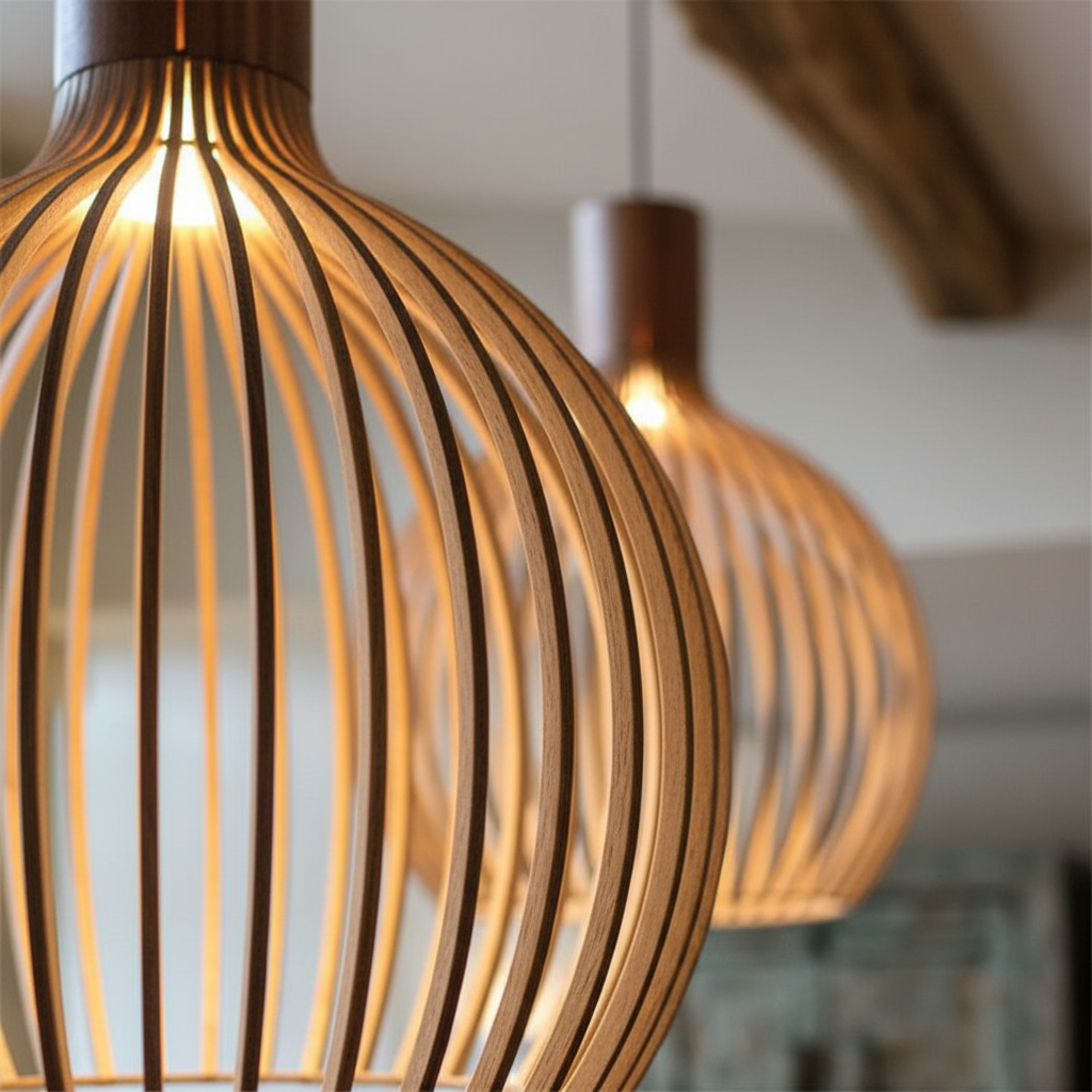 Handcrafted Wooden Pendant Light