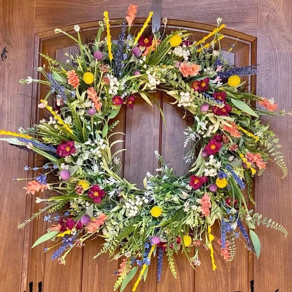 Handmade Floral Door Wreath for Indoor and Outdoor Use