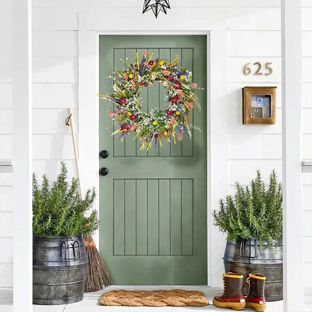 Handmade Floral Door Wreath for Indoor and Outdoor Use