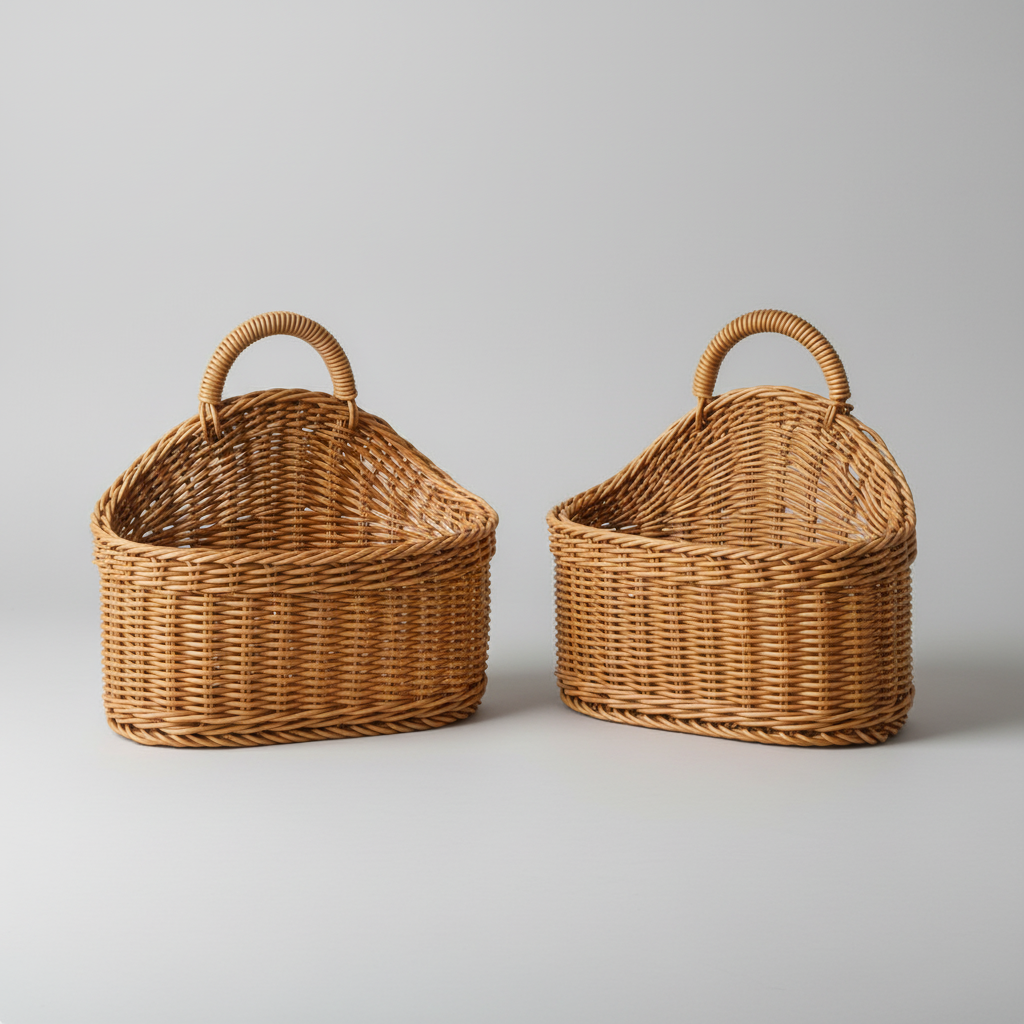Handwoven Wall Baskets, Set of 2