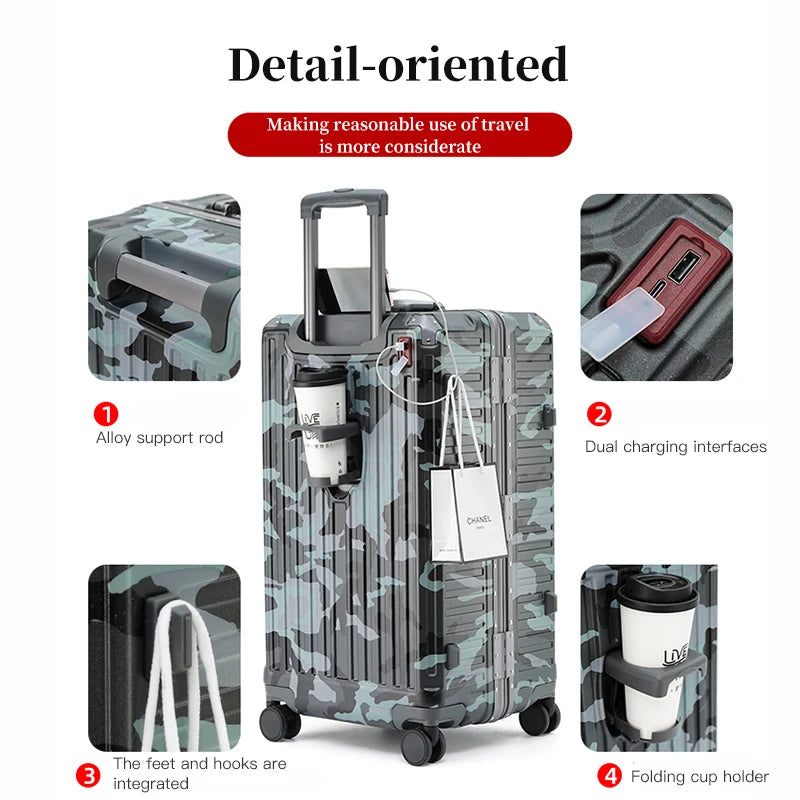 Hardside Suitcase with Wide Handle