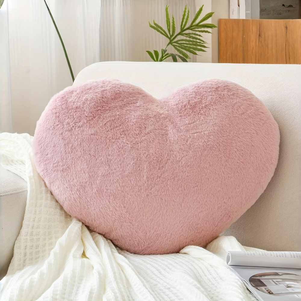 Heart-Shaped Plush Sofa Throw Pillow