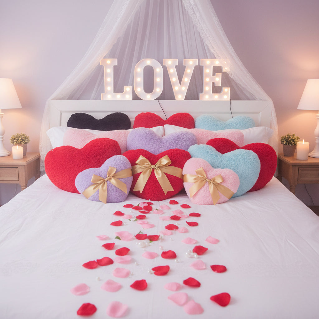 Heart-Shaped Plush Sofa Throw Pillow