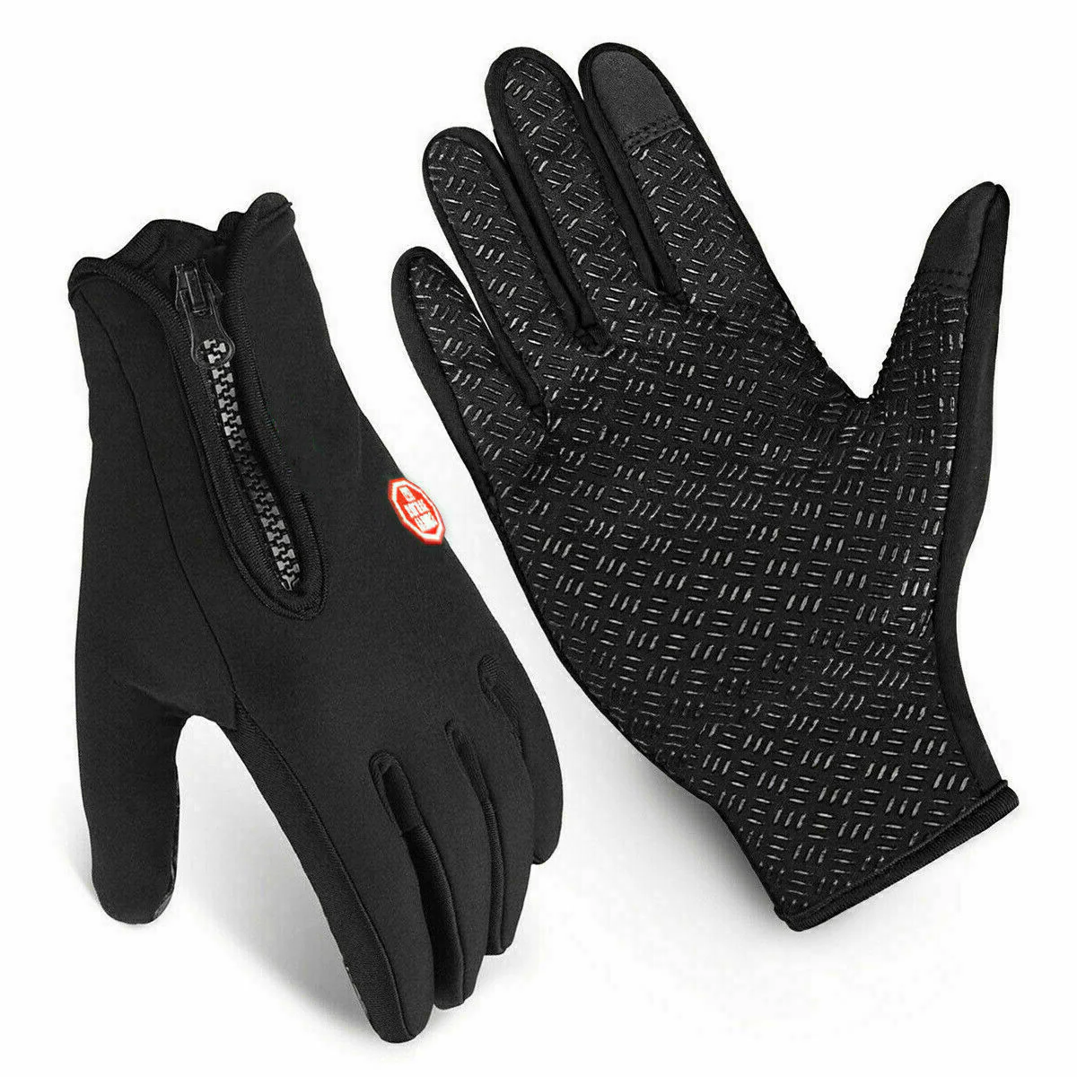 Heated Winter Gloves with Touchscreen Grip and Zippered Cuffs