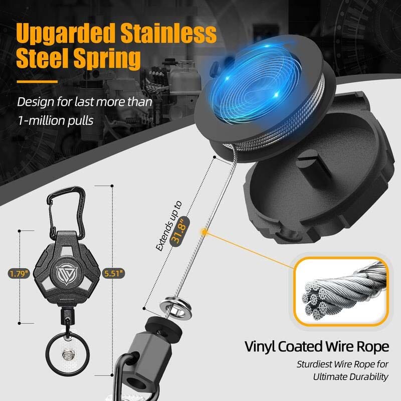 Heavy-Duty Retractable Keychain and Badge Reel