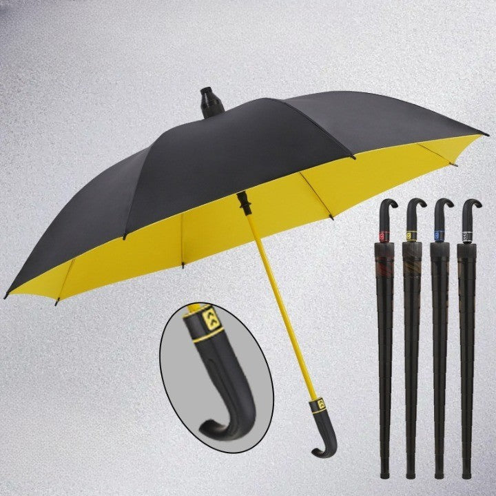 Heavy-Duty Windproof Umbrella with Curved Handle