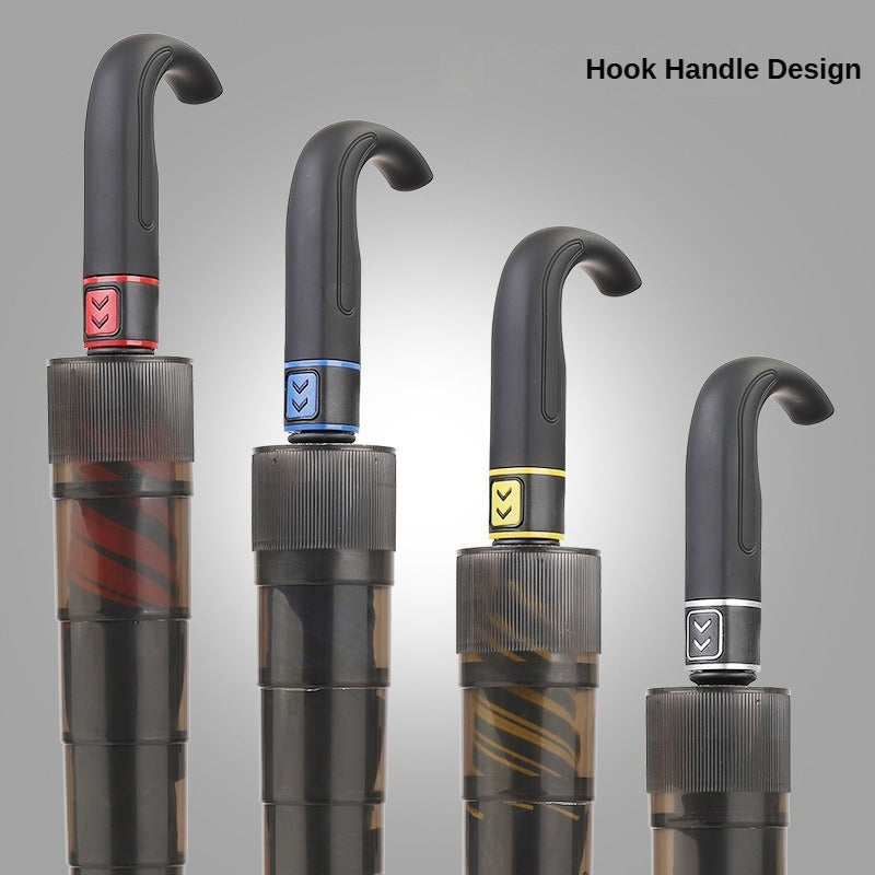 Heavy-Duty Windproof Umbrella with Curved Handle
