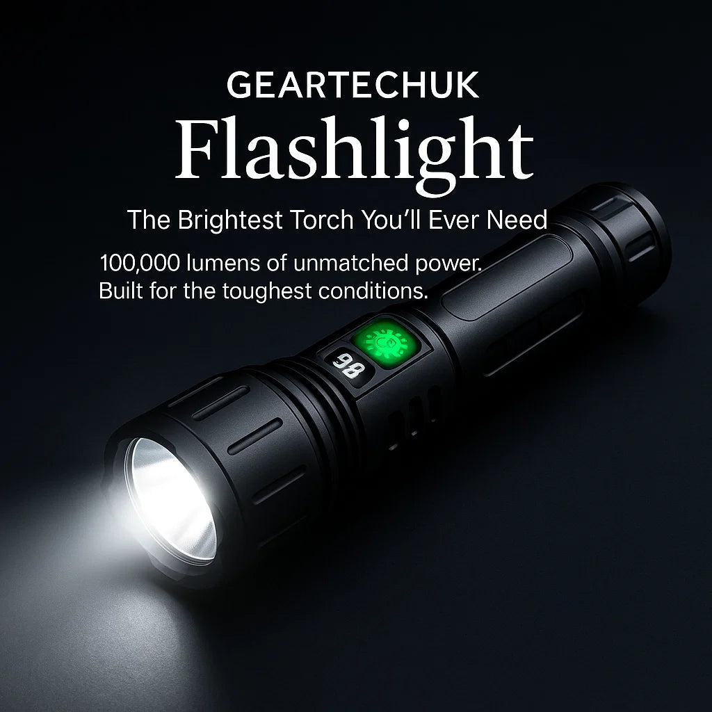 High-Powered 100,000-Lumen Tactical Flashlight Torch