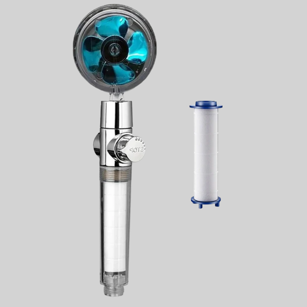 High-Pressure Rainfall Shower Head with Rotating Propeller