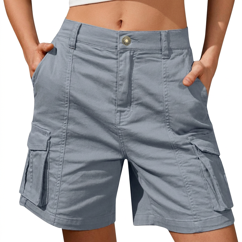 High-Waisted Cargo Shorts