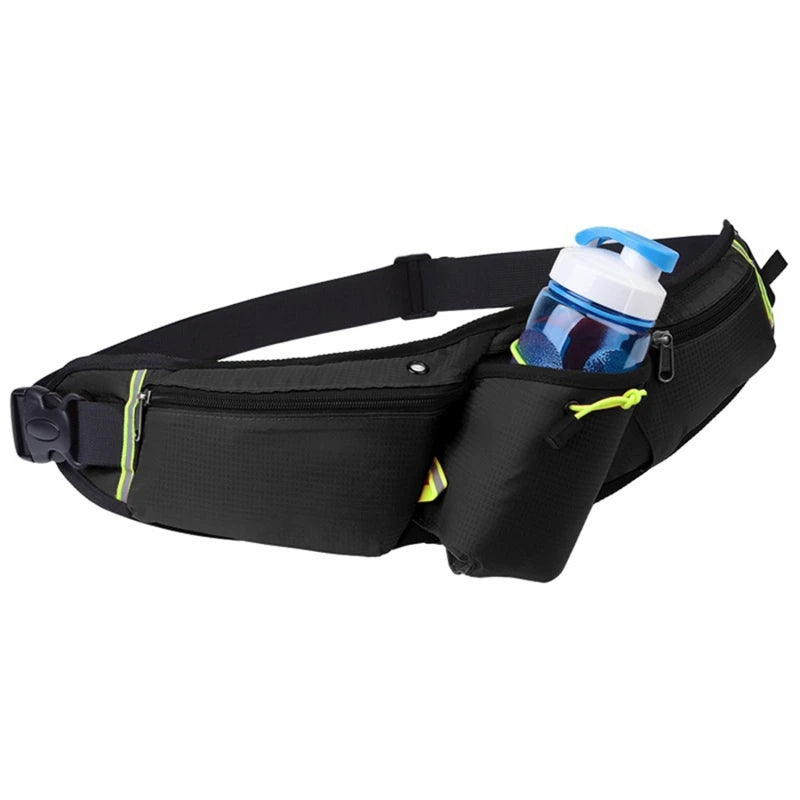Hydration Running Belt – Waterproof Waist Pack with Bottle Holder & Storage Pockets