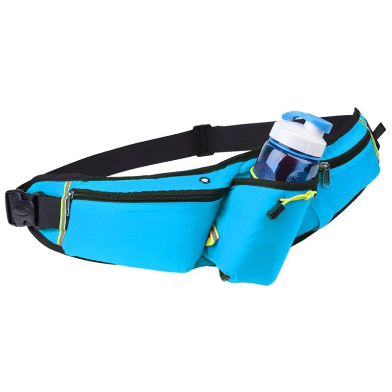 Hydration Running Belt – Waterproof Waist Pack with Bottle Holder & Storage Pockets