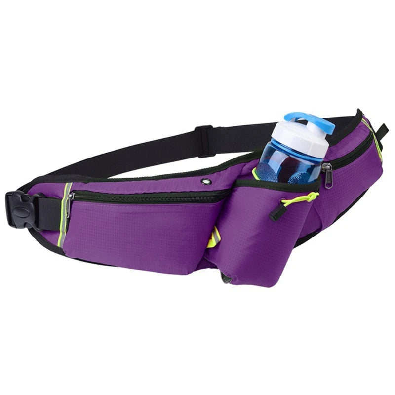 Hydration Running Belt – Waterproof Waist Pack with Bottle Holder & Storage Pockets