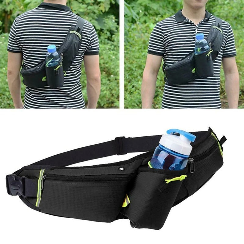 Hydration Running Belt – Waterproof Waist Pack with Bottle Holder & Storage Pockets