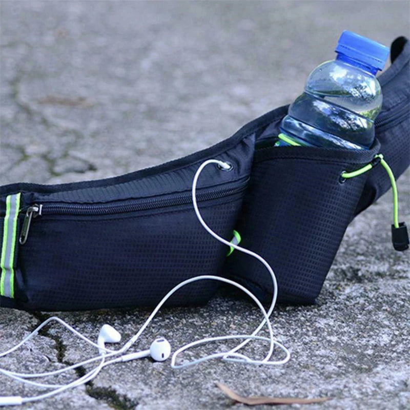 Hydration Running Belt – Waterproof Waist Pack with Bottle Holder & Storage Pockets