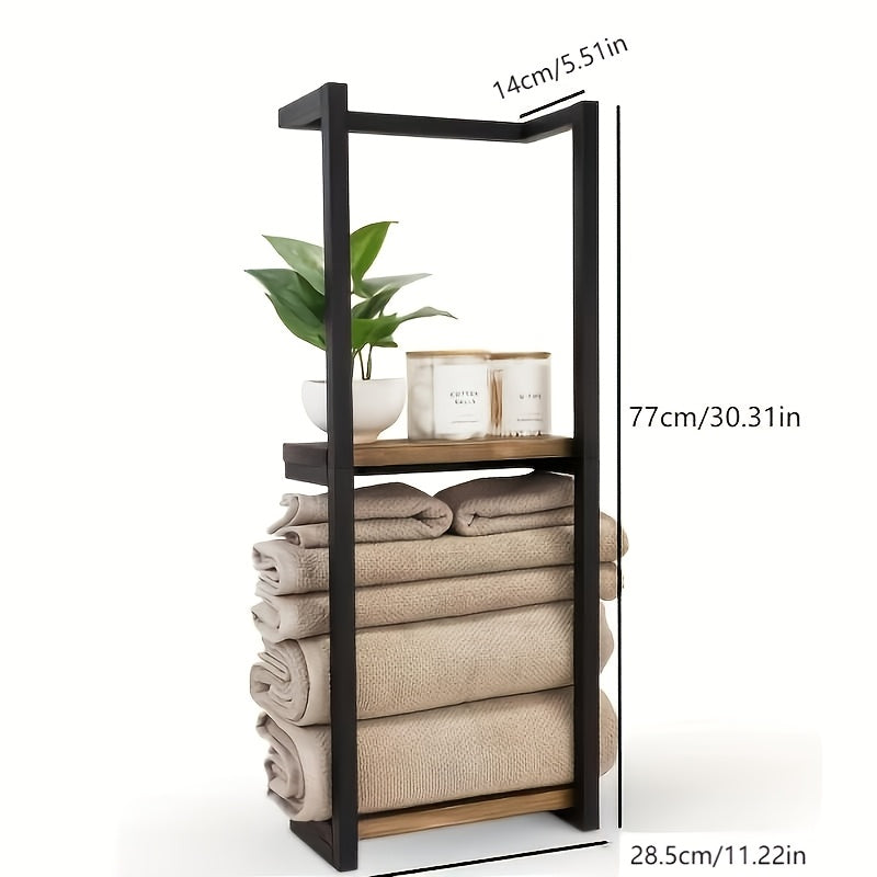 Industrial Towel Rack with Shelves – Elegant and Functional Wall-Mounted Shelf