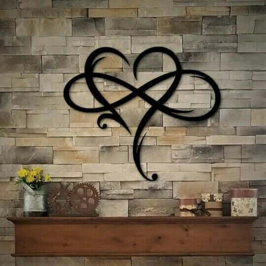 Infinity Heart Wall Decor - Iron and Mother of Pearl