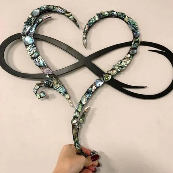 Infinity Heart Wall Decor - Iron and Mother of Pearl