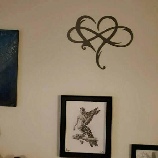 Infinity Heart Wall Decor - Iron and Mother of Pearl