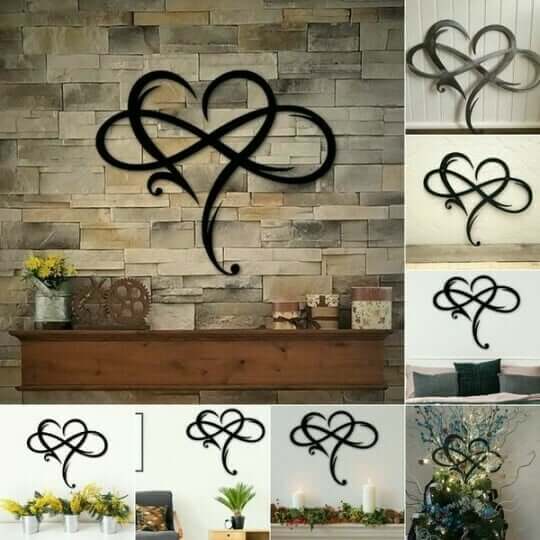 Infinity Heart Wall Decor - Iron and Mother of Pearl