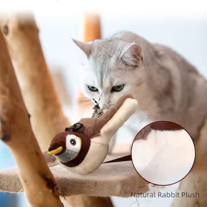 Interactive Sparrow Bird Toy for Cats