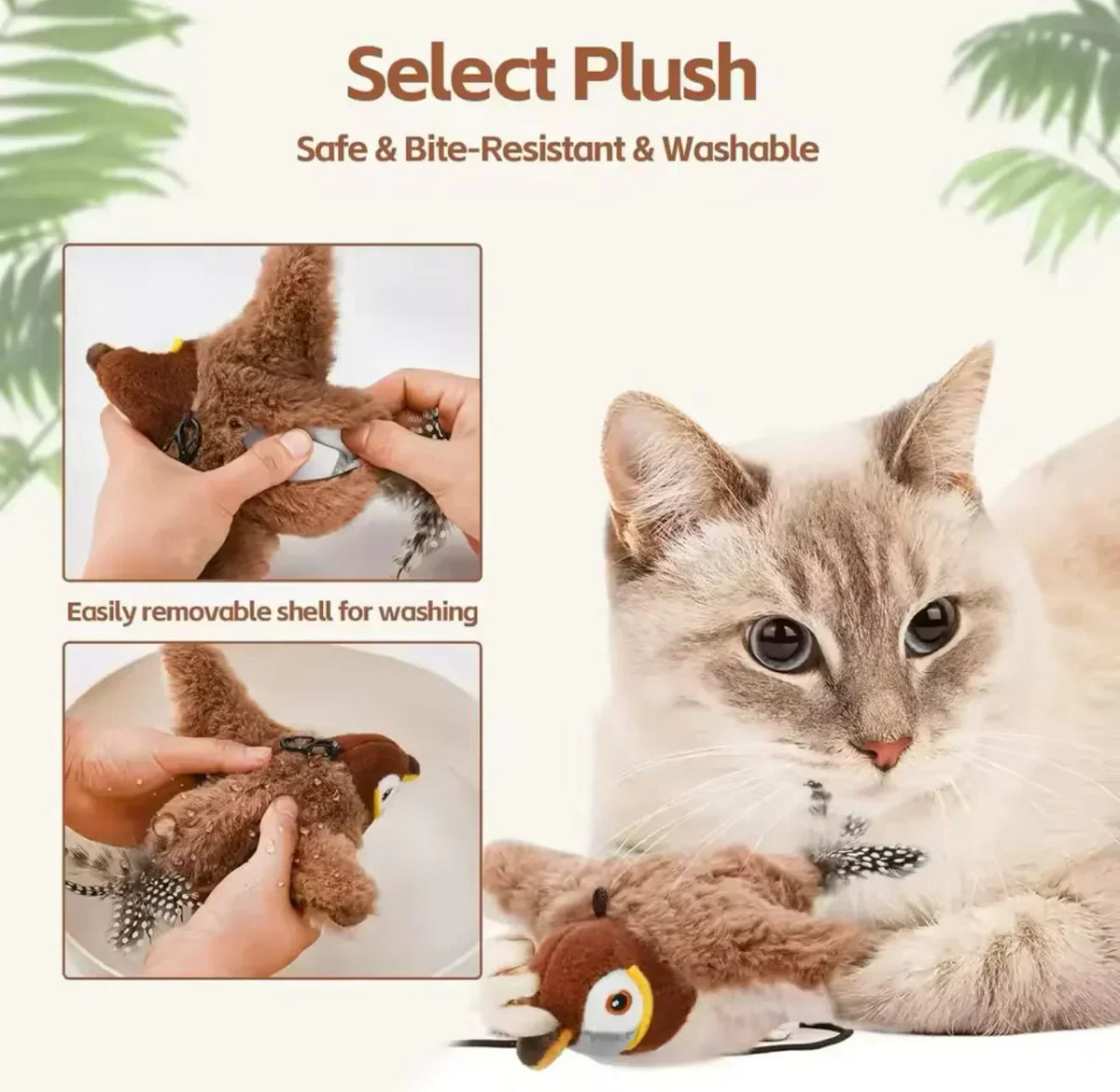 Interactive Sparrow Bird Toy for Cats