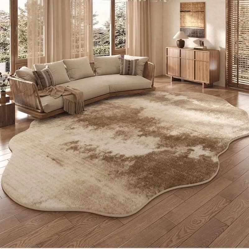 Irregular Plush Washable Rug for Bedroom and Living Room