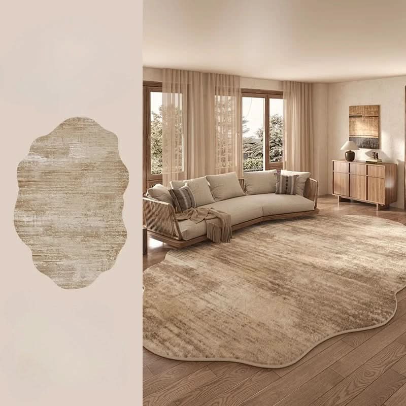 Irregular Plush Washable Rug for Bedroom and Living Room